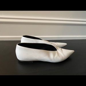 Celine white leather flats